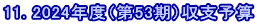 11. 2024年度（第53期）収支予算 